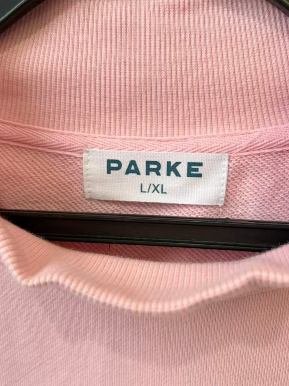 PARKE Pink Polka-Dot Letter Mock Neck Sweatshirt - Picture 3 of 7